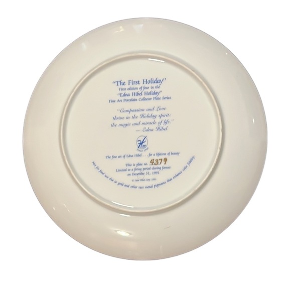 EDNA HIBEL HOLIDAY Fine Art Porcelain Collector Plate Series. - Picture 6 of 8